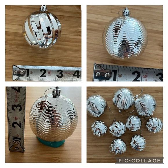 Set of 26 silver plastic ornaments never used - Picture 4 of 6